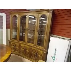 CHINA CABINET - 2 PC - 4 GLASS - 6 BOTTOM DOORS