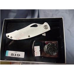 NEW FOLDING KNIFE WITH  EAGLE DESIGNED LIGHTER
