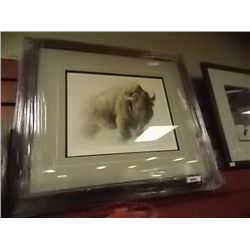 FRAMED LIMITED EDITION PRINT - BISON STUDY - ROBERT BATEMAN - ESTIMATED GALLERY PRICE $