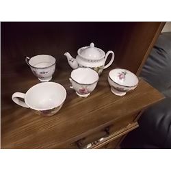 ROYAL ALBERT - OLD COUNTRY ROSE - 3 TEA CUPS WITH MATCHING SUGAR BOWL AND TEA POT = 5 PC TTL