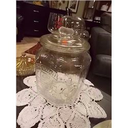 LARGE GLASS PEANUT JAR