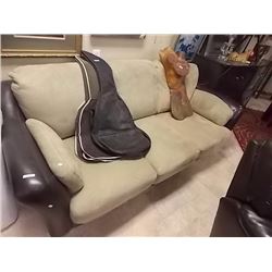 LEATHER AND FABRIC CHESTERFIELD