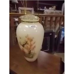 GLAS HAND PAINTED VASE - 14" TALL