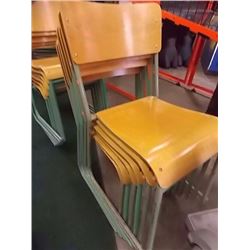 RETRO SCHOOL / BANQUET HALL CHAIRS - 6 PER LOT