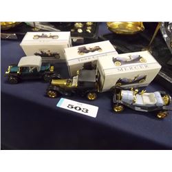 MINITURE MODEL CARS - MERCEDES, MERCER, REO = 3 TTL