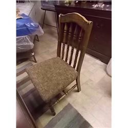 DINING CHAIRS - WOOD WITH UPHOLSTERED SEATS - 4 TTL