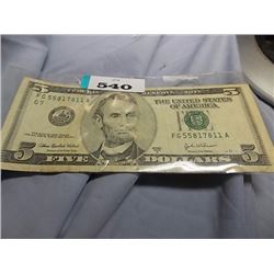 USA CURRENCY - $5 NOTE (2003A) USA CURRENCY - $5 NOTE (2003A)