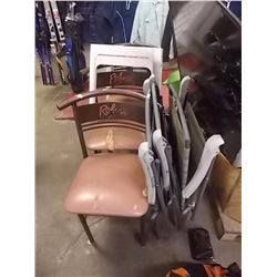 FOLDING LAWN CHAIRS - 3, SIDE TABLES - 3, METAL CHAIRS - 3 = 10 PC TTL