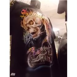 T-SHIRT - ED HARDY - WITH COLORED JEMS ATTACHED - "ED HARDY BY CHRISTIAN AUDIGER" SKULL WITH #13 IN 