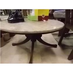 VINTAGE MARBLE TOP COFFEE TABLE - ROUND