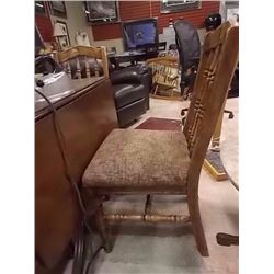 DINING CHAIRS - WOOD WITH UPHOLSTERED SEATS - 4 TTL