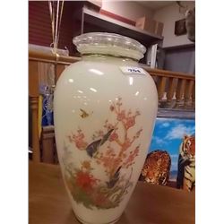 GLAS HAND PAINTED VASE - 14" TALL