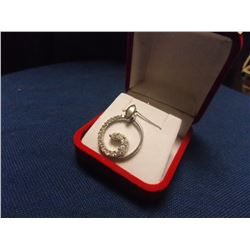 PENDANT - 925 STERLING SILVER - WITH DIAMOND STYLE GEM