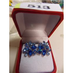 VINTAGE EARRINGS - RHINESTONES SET IN 925 STERLING SILVER