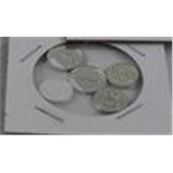 5 X .999 FINE SILVER ART ROUNDS, VARIOUS MOTIFS