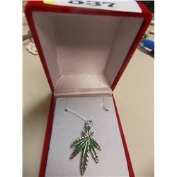 PENDANT - POT LEAF - NON-FEROUS
