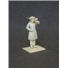 Image 1 : AN INDIAN BONE FIGURE, late 19th Century, figure carrying lances, height 9cm  30-40...