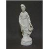 Image 1 : A BLANC DE CHINE FIGURE, 20th Century, oriental maiden carrying a fish in a basket, height 26cm,...