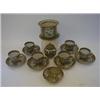 Image 1 : A CANTONESE ENAMEL CACHE POT AND STAND, 19th Century, six coffee cans and saucers, a small vase a...