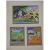 Image 1 : A SERIES OF THREE MUGHAL STYLE WATERCOLOUR DRAWINGS, early 20th Century, human and animal scenes...