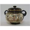 Image 1 : A SATSUMA WARE KORO, 20th Century, twin handled with figure panels, height 16cm  30-50...