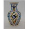 Image 1 : A NORITAKE BALUSTER VASE, stylized Persian floral design on a light blue ground, blue backstamp,...
