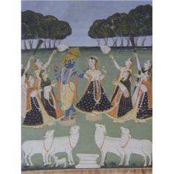 AN INDIAN 19TH CENTURY RAGAMALA PAINTING, from illustrations of sings of southern India 27cmx 20c...