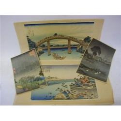A SERIES OF REPRODUCTION PRINTS AFTER HOKUSAI HIROSHIGE (7)  60-80...