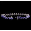 Image 3 : 14KT White Gold 12.69 ctw Tanzanite and Diamond Bracelet