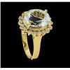 Image 4 : 4.91 ctw Aquamarine and Diamond Ring - 14KT Yellow Gold
