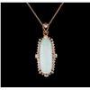 Image 1 : 9.27 ctw Opal and Diamond Pendant With Chain - 14KT Rose Gold