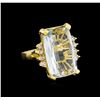 Image 1 : 14KT Yellow Gold 11.26 ctw Aquamarine and Diamond Ring