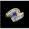 Image 2 : 0.96 ctw Tanzanite and Diamond Ring - 14KT Yellow Gold