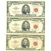 Image 1 : 1963 $5 VG/XF Red Seal Note Lot of 3