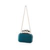 Image 3 : Teal Blue Textured Evening Clutch