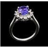 Image 4 : 2.70 ctw Tanzanite and Diamond Ring - 14KT White Gold