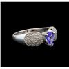 Image 1 : 14KT White Gold 0.70 ctw Tanzanite and Diamond Ring