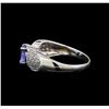 Image 3 : 14KT White Gold 0.70 ctw Tanzanite and Diamond Ring