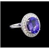 Image 1 : 14KT White Gold 5.61 ctw Tanzanite and Diamond Ring