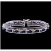 Image 1 : 14KT White Gold 7.74 ctw Sapphire and Diamond Bracelet
