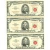 Image 1 : 1963 $5 VG/XF Red Seal Note Lot of 3