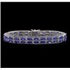 Image 1 : 14KT White Gold 11.90 ctw Tanzanite and Diamond Bracelet