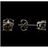 Image 2 : 14KT White Gold 1.22 ctw Fancy Brown Diamond Stud Earrings