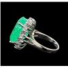 Image 3 : GIA Cert 13.50 ctw Emerald and Diamond Ring - 14KT White Gold