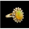 Image 1 : 2.70 ctw Opal and Diamond Ring - 14KT Yellow Gold