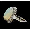 Image 3 : 14.12 ctw Opal and Diamond Ring - 14KT White Gold