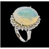 Image 4 : 14.12 ctw Opal and Diamond Ring - 14KT White Gold