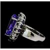 Image 3 : 10.69 ctw Tanzanite, Tsavorite, Blue Sapphire, and Diamond Ring - 14KT White Gol