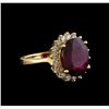 Image 1 : 5.40 ctw Ruby and Diamond Ring - 14KT Yellow Gold