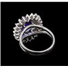 Image 3 : 3.58 ctw Tanzanite and Diamond Ring - 14KT White Gold